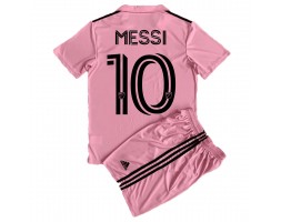 Inter Miami Lionel Messi #10 Hjemmebanesæt Børn 2023-24 Kort ærmer (+ korte bukser)